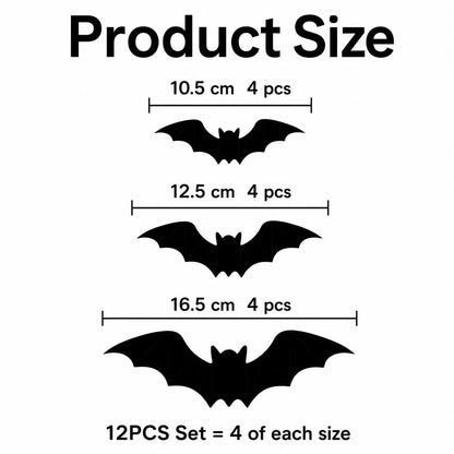 🎃🎁 WREE® 3D LED Bat Light Halloween Wall Decoration – Glowing Ghost Party Décor